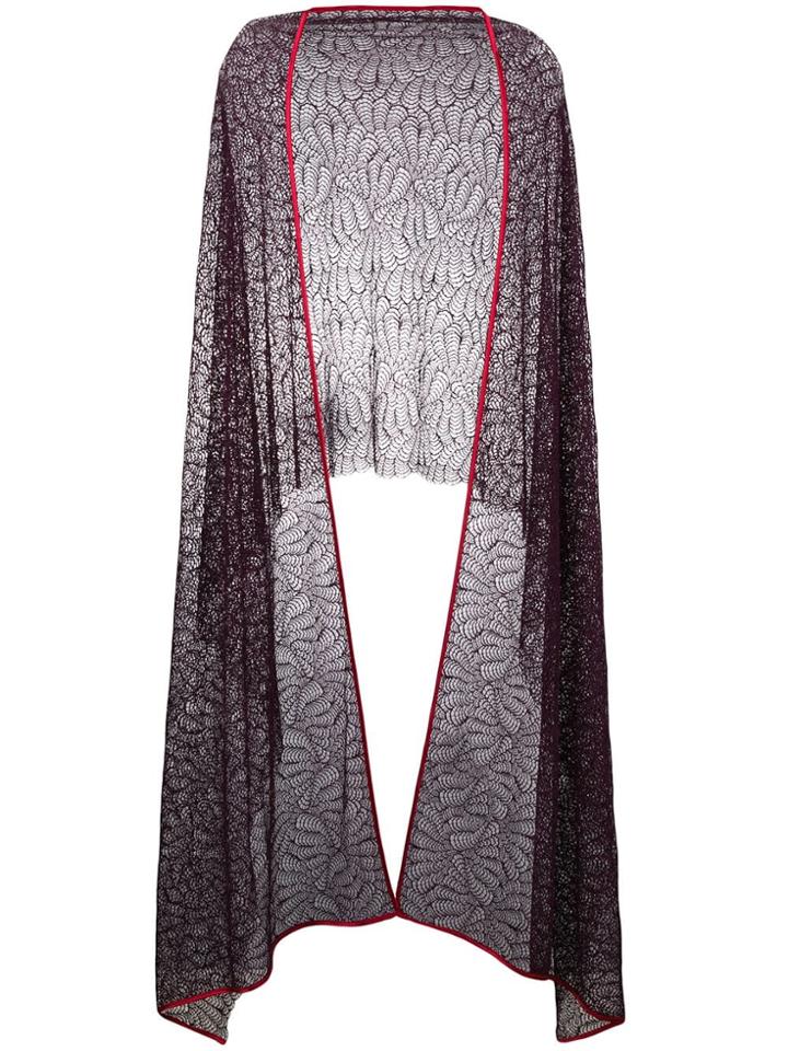 Talbot Runhof Contrast Trim Lace Cape - Pink