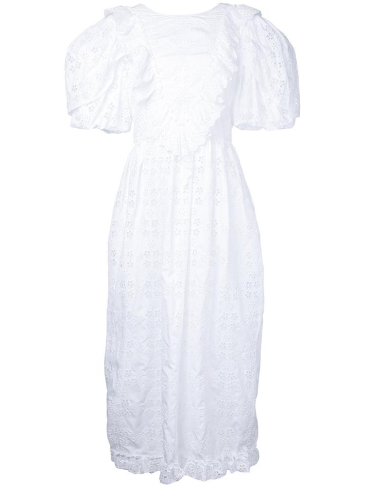 Simone Rocha Open Back Broderie Anglaise Dress - White