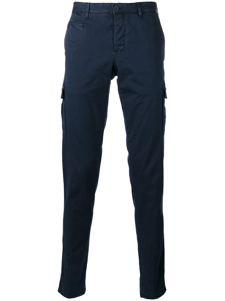 Pt01 Slim Fit Chino Trousers, Men's, Size: 50, Blue, Cotton/spandex/elastane