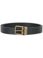 Dolce & Gabbana Crown Appliqué Belt, Men's, Size: 105, Black, Buffalo Leather