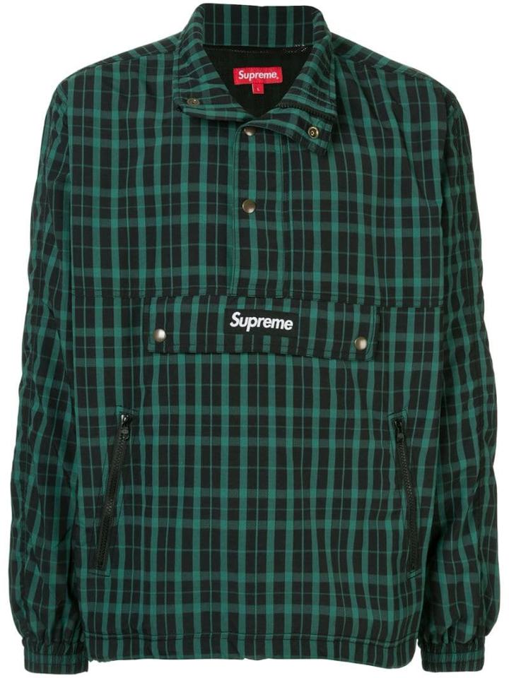 Supreme Nylon Plaid Pullover - Green