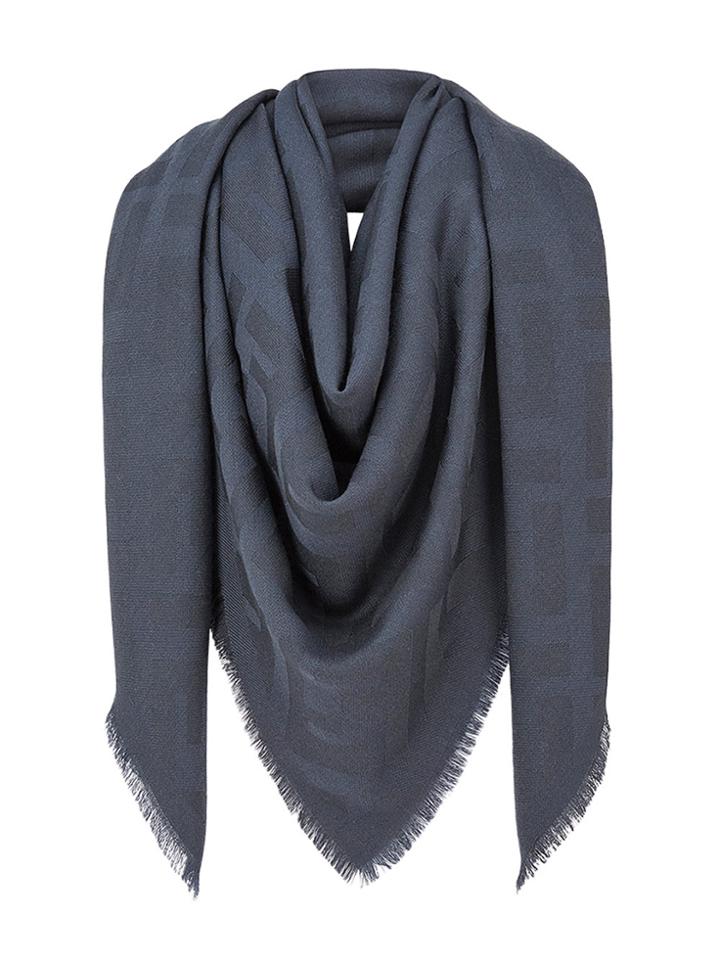 Fendi Ff Motif Shawl Scarf - Blue