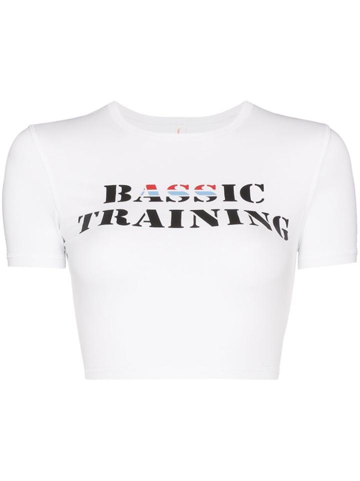 Adam Selman Sport Adam Selman Ass Slogan Crop Tee - White