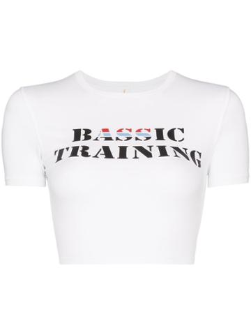 Adam Selman Sport Adam Selman Ass Slogan Crop Tee - White