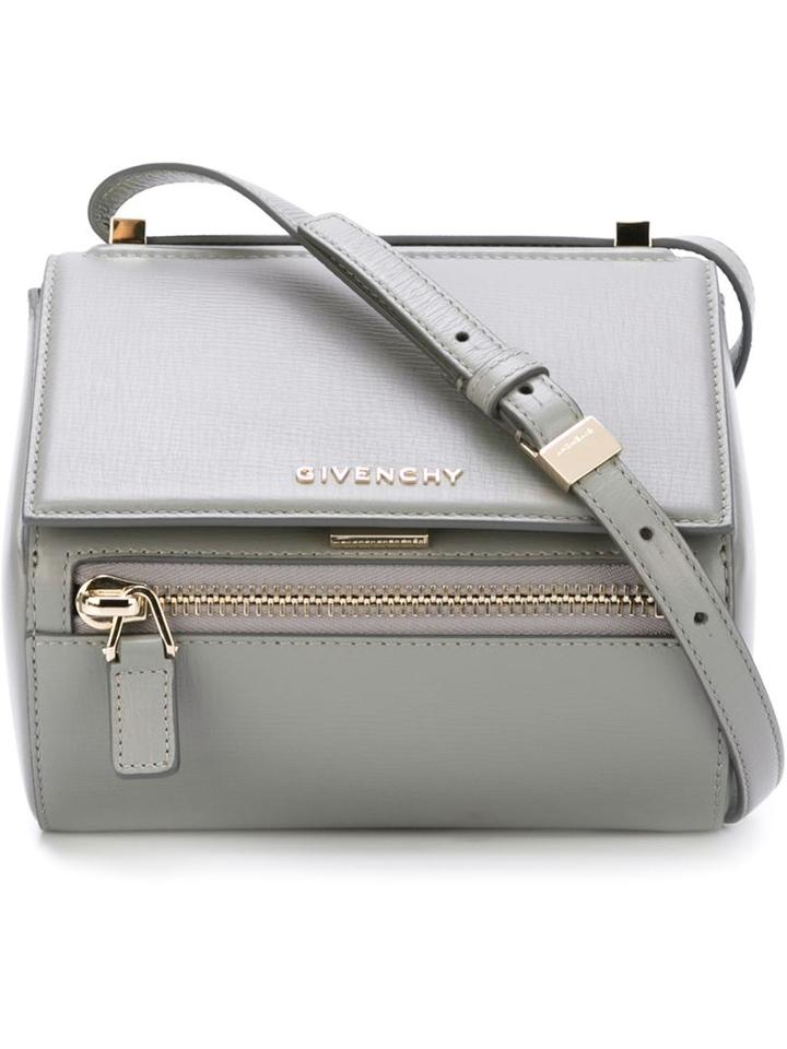 Givenchy Mini 'pandora Box' Shoulder Bag, Women's, Grey, Calf Leather