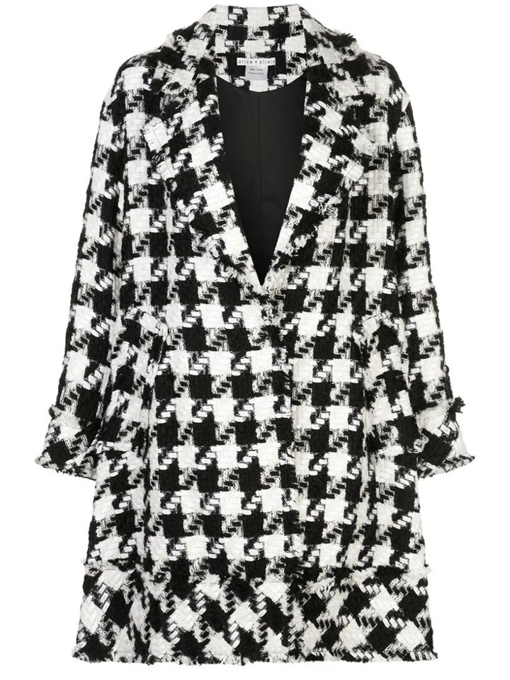 Alice+olivia Stefan Long Notch Collar Coat - Black