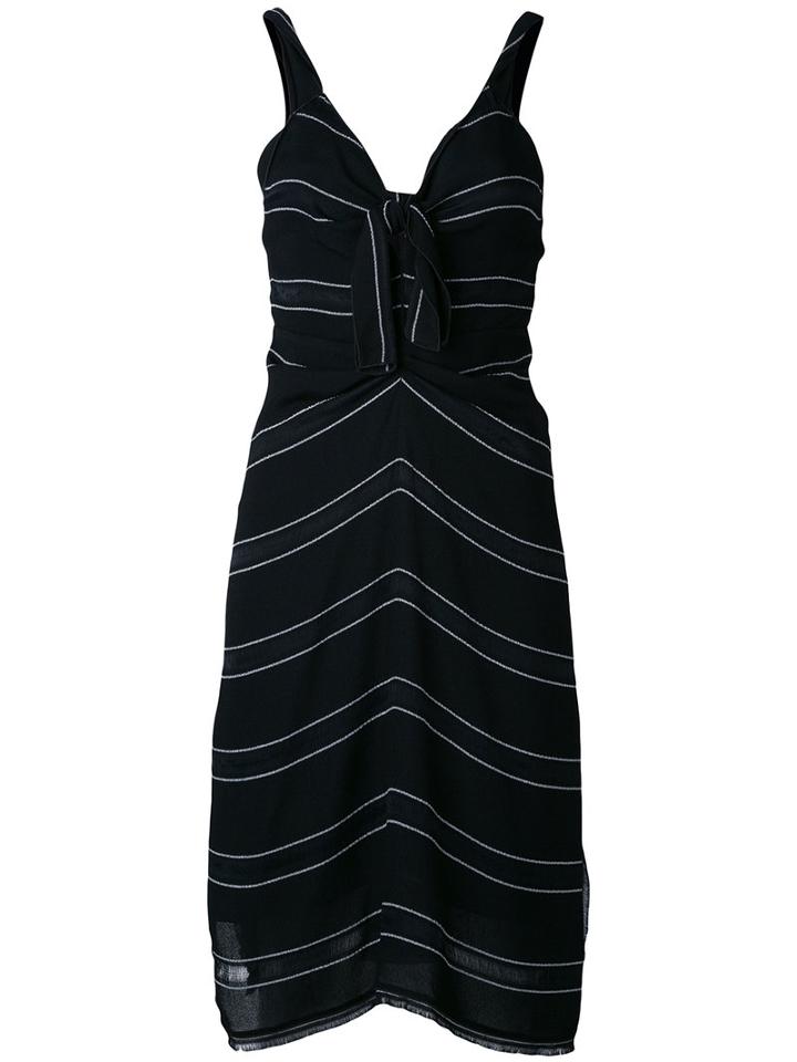 Proenza Schouler Striped Dress, Women's, Size: 4, Black, Silk/acetate/viscose