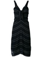 Proenza Schouler Striped Dress, Women's, Size: 4, Black, Silk/acetate/viscose