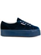 Superga Platform Velvet Sneakers - Blue