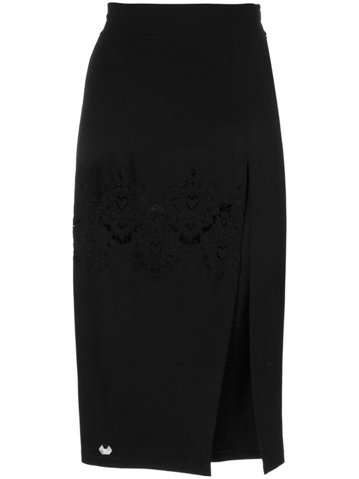 Philipp Plein Lace Cut Out Skirt - Black