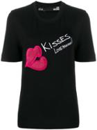 Love Moschino Kisses Print T-shirt - Black