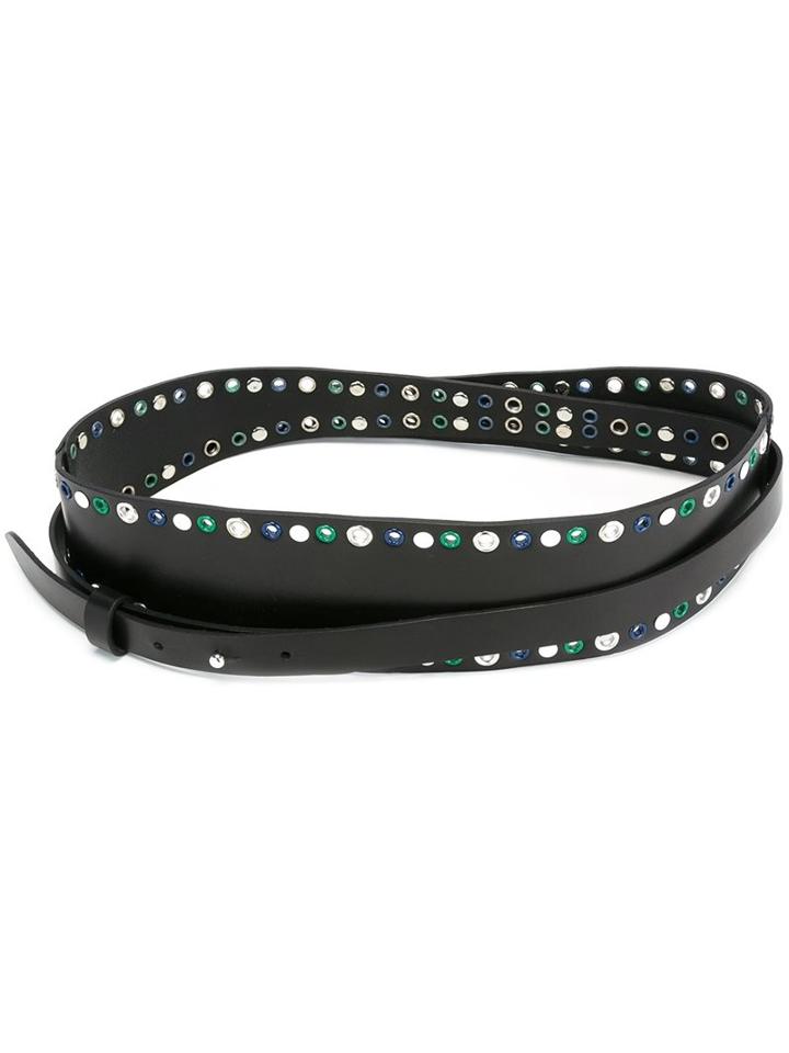 Isabel Marant Eyelet Belt, Women's, Size: Medium, Black, Leather
