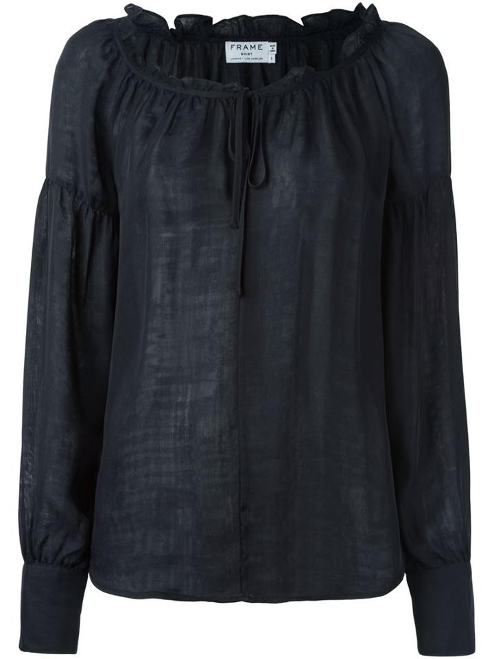 Frame Denim Frill Trim Peasant Blouse
