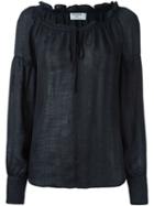 Frame Denim Frill Trim Peasant Blouse