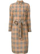 Burberry Vintage Check Tie-waist Dress - Neutrals
