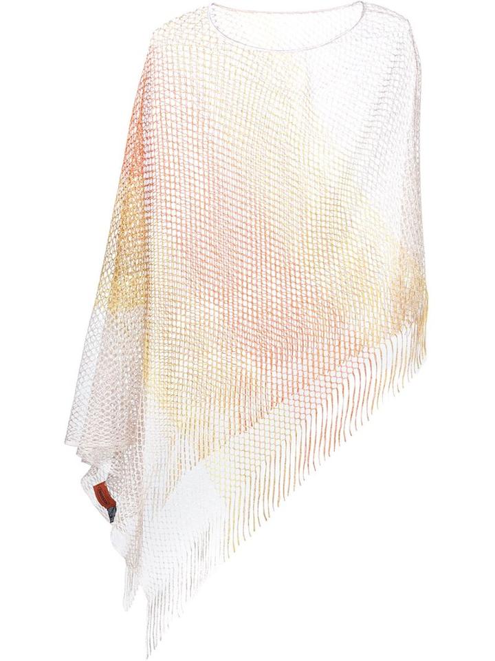 Missoni Fringed Poncho, Women's, Yellow/orange, Viscose/polyester/nylon