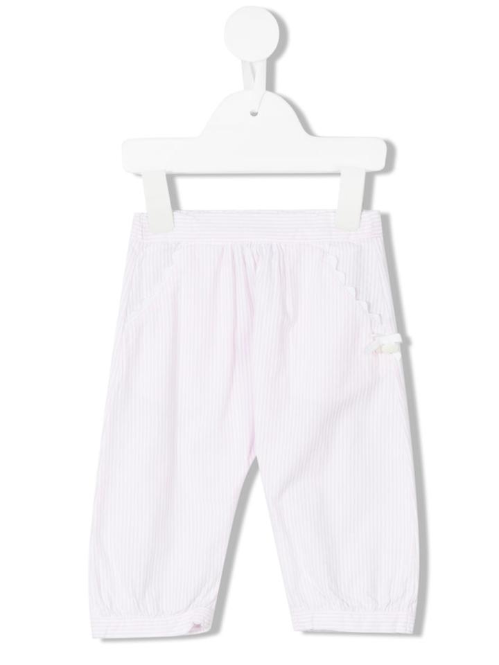 Tartine Et Chocolat - Scallop Trim Striped Trousers - Kids - Cotton - 18 Mth, Pink/purple