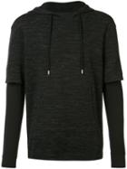 Atm Anthony Thomas Melillo Double Sleeve Hoodie, Men's, Size: Large, Black, Cotton/polyester