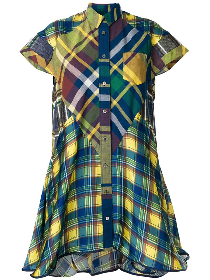 Sacai Checked Shirt Dress - Multicolour