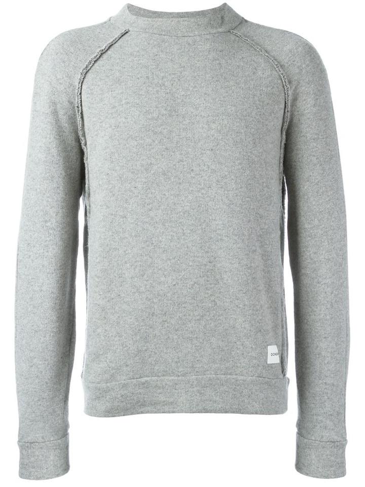 Dondup Ribbed Detailing Jumper, Men's, Size: Medium, Grey, Cotton/wool/viscose/polyester