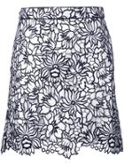 Self-portrait 'poppy' Skirt, Women's, Size: 10, White, Cotton/polyester