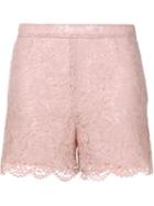 Valentino Heavy Lace Shorts, Women's, Size: 38, Pink/purple, Cotton/nylon/viscose