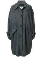 Mm6 Maison Margiela Oversized Chevron Knit Coat - Black