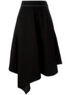 Marni Asymmetric Denim Skirt, Women's, Size: 40, Black, Cotton