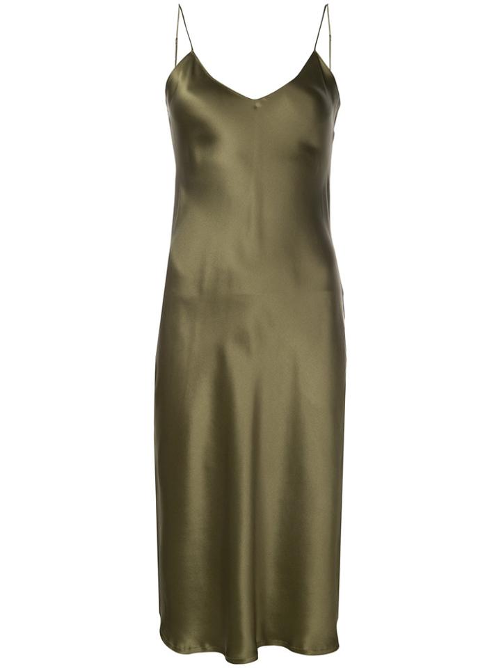 Nili Lotan Plunge Neck Slip Dress - Green