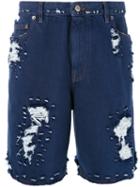 Golden Goose Deluxe Brand Distressed Shorts, Men's, Size: 29, Blue, Cotton