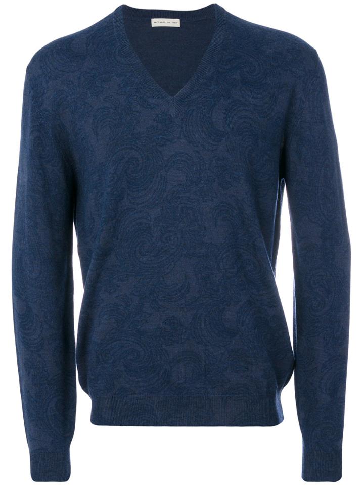 Etro V-neck Pullover - Blue