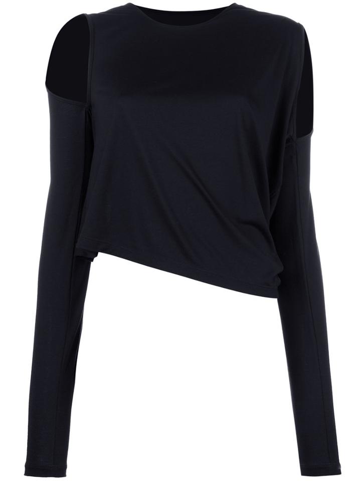 Mm6 Maison Margiela Cut-out Sweater, Women's, Size: Small, Black, Polyester/viscose