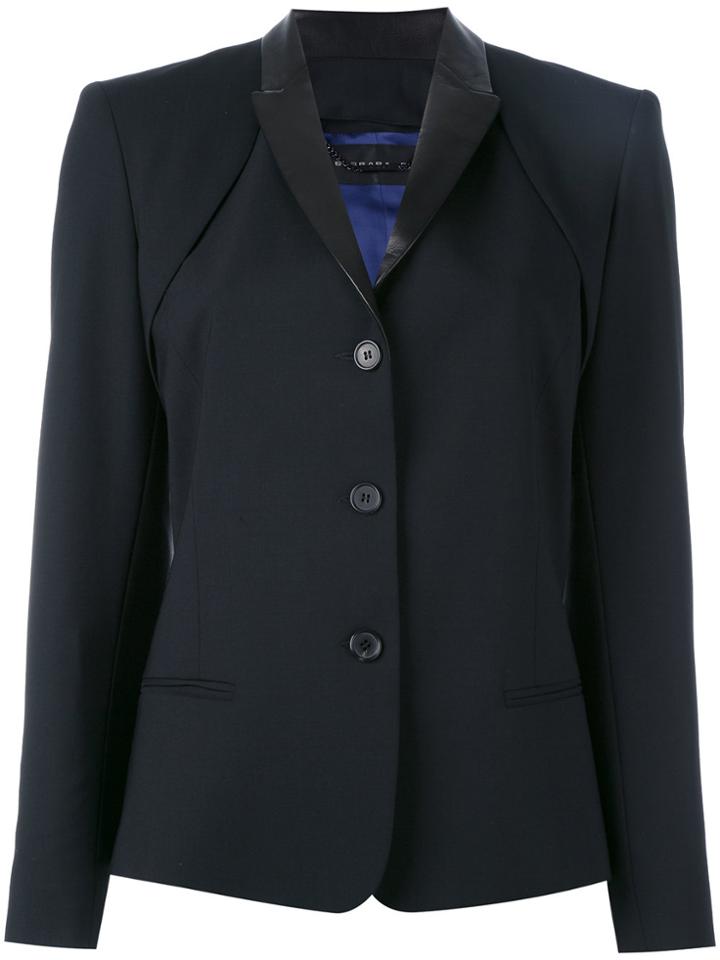 Barbara Bui Leather Lapel Blazer - Black