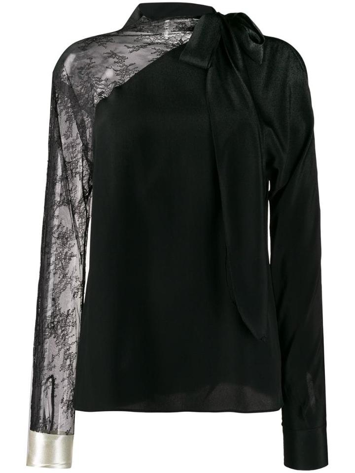 Philosophy Di Lorenzo Serafini Embroidered Lace Panel Blouse - Black