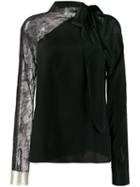 Philosophy Di Lorenzo Serafini Embroidered Lace Panel Blouse - Black