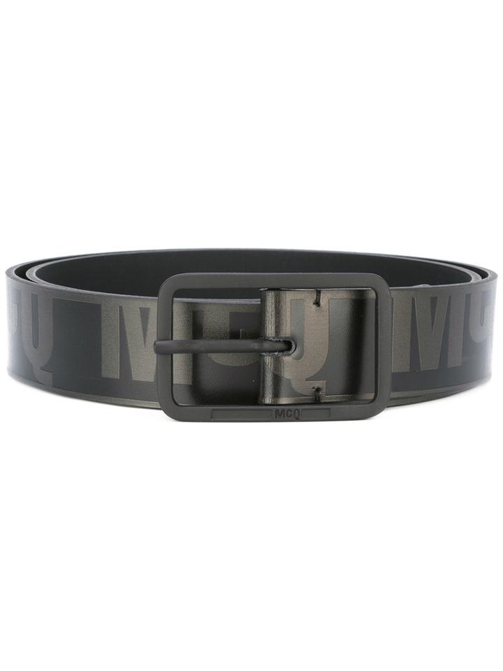 Mcq Alexander Mcqueen Brand Print Belt, Men's, Size: 90, Black, Leather