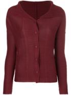 Issey Miyake Cauliflower Draped Neck Cardigan - Red