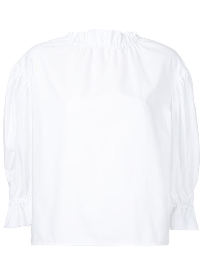Atlantique Ascoli - Ruffle Blouse - Women - Cotton/linen/flax - 2, White, Cotton/linen/flax