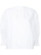 Atlantique Ascoli - Ruffle Blouse - Women - Cotton/linen/flax - 2, White, Cotton/linen/flax