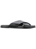 Lanvin Crossover Strap Sandals - Black