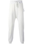Damir Doma Thick Elasticated Waistband Sweatpants, Men's, Size: Large, White, Cotton