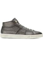 Santoni Hi-top Sneakers, Men's, Size: 40.5, Grey, Leather/rubber