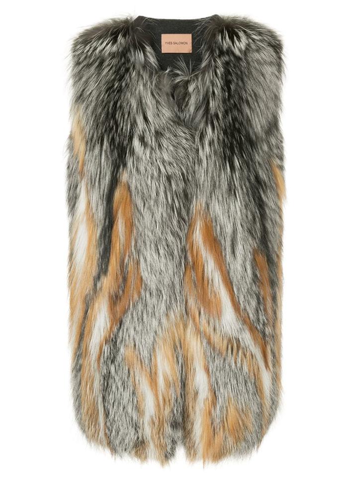 Yves Salomon Contrast Gilet Jacket - Multicolour