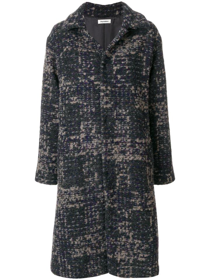 Plantation Bouclé Knit Winter Coat - Multicolour