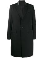 Givenchy Branded Lapel Single Breasted Coat - Black