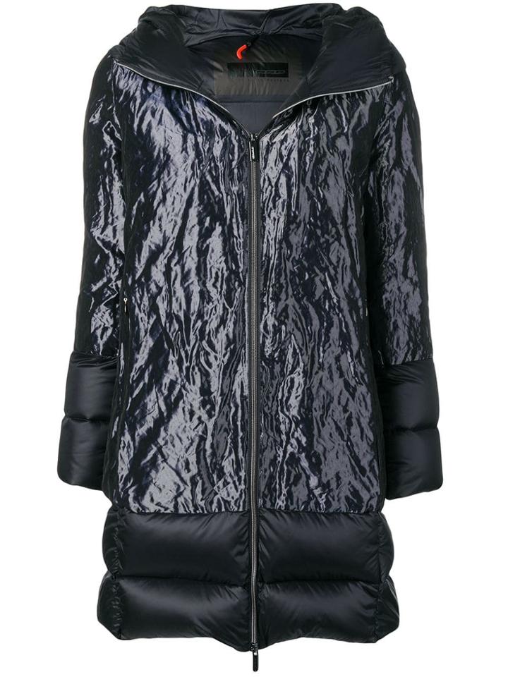 Rrd Hooded Panelled Puffer Jacket - Blue