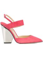 Paul Andrew Mirrored Block Heel Pumps - Pink & Purple