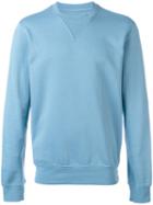 Maison Margiela Elbow Patch Sweatshirt, Men's, Size: 54, Blue, Cotton/calf Leather