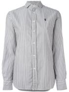 Polo Ralph Lauren Striped Logo Shirt, Women's, Size: 8, Grey, Cotton