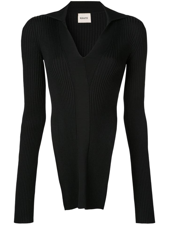 Khaite Turnover Collar Jumper - Black